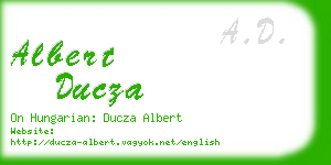 albert ducza business card